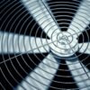 Close-up of HVAC air conditioner fan blades in motion — Canfield AC services Grand Rapids