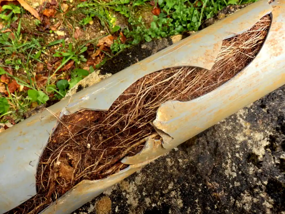Roots filling a pipe